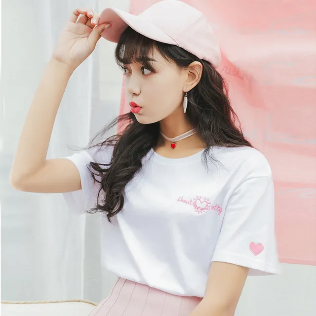 Summer Small Girl Fresh And Loose Short Sleeved Student T Shirt With Plaid Pleated Short Skirt Top White - Shop at LoveMi