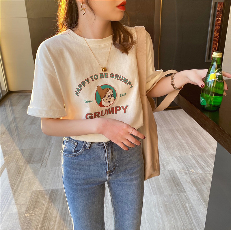White T-Shirt Short Sleeve Summer New Spring And Autumn Cotton Loose T-Shirt With Half Sleeve Top