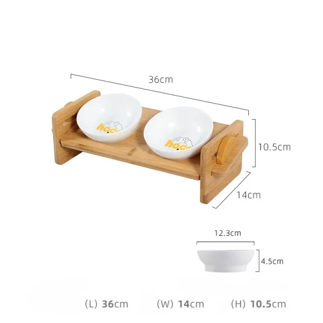 Cat Pets Anti Overturning Small Meal Table Double Bowl - Shop at LoveMi