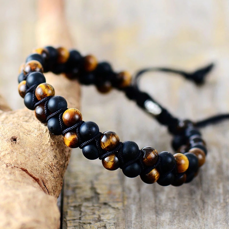 The New Double-Layer Tiger'S Eye Bracelet Temperament Simple Adjustable Bracelet