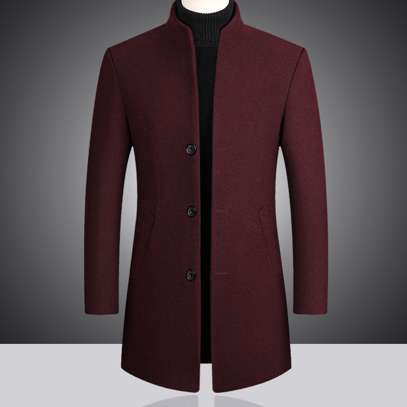 Korean Style Woolen Coat Men's Autumn And Winter Thickening