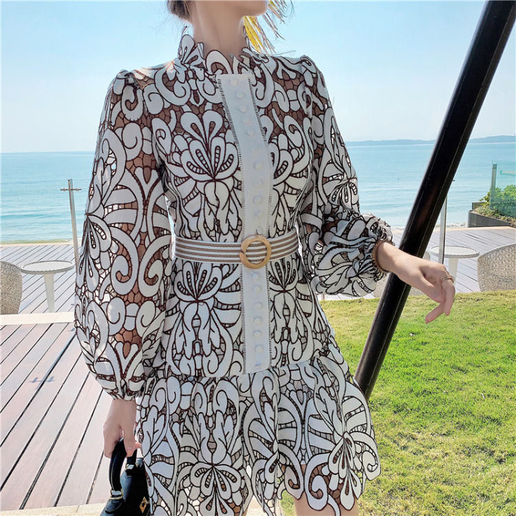Stand Collar Cut Out Dress, picture 4 of 5