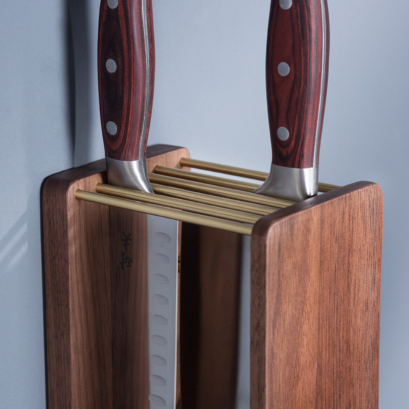 Title 3, Kitchen Knife Rack Wall-Mounted Vertical Dual-P...