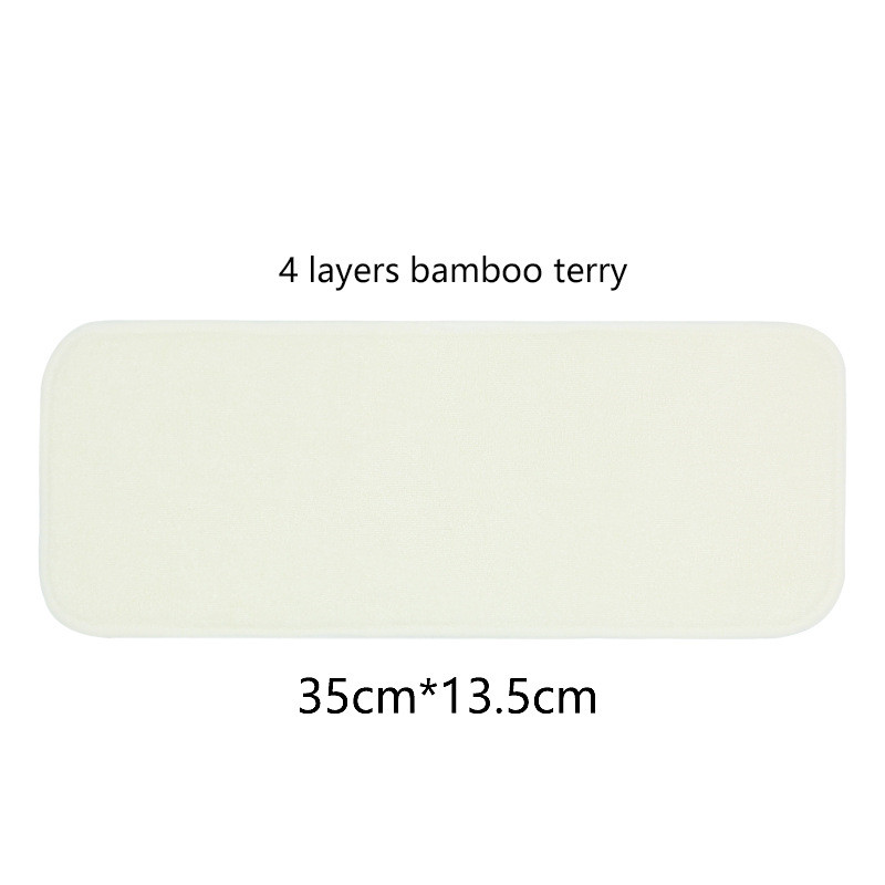 Baby Washable 4-layer Pure Bamboo Fiber Diapers Bamboo Terry Absorbent Diapers — foto 5