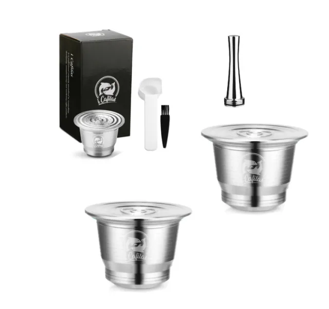 Stainless Steel Reusable Nespresso Refillable Coffee Capsule Pod Filter 3Capsule 1Tamper - Shop at LoveMi