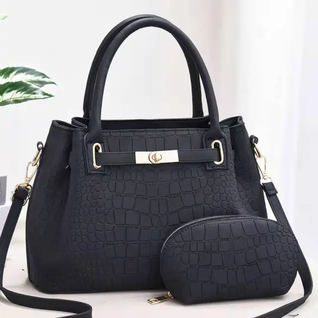 Large Capacity Women'S Bag Single Shoulder Big Bag Pu Bag Black - Shop at LoveMi