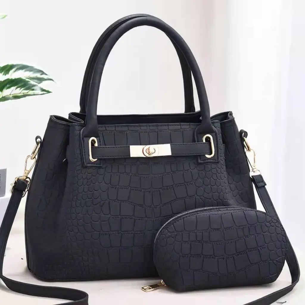 Large Capacity Women'S Bag Single Shoulder Big Bag Pu Bag - Black