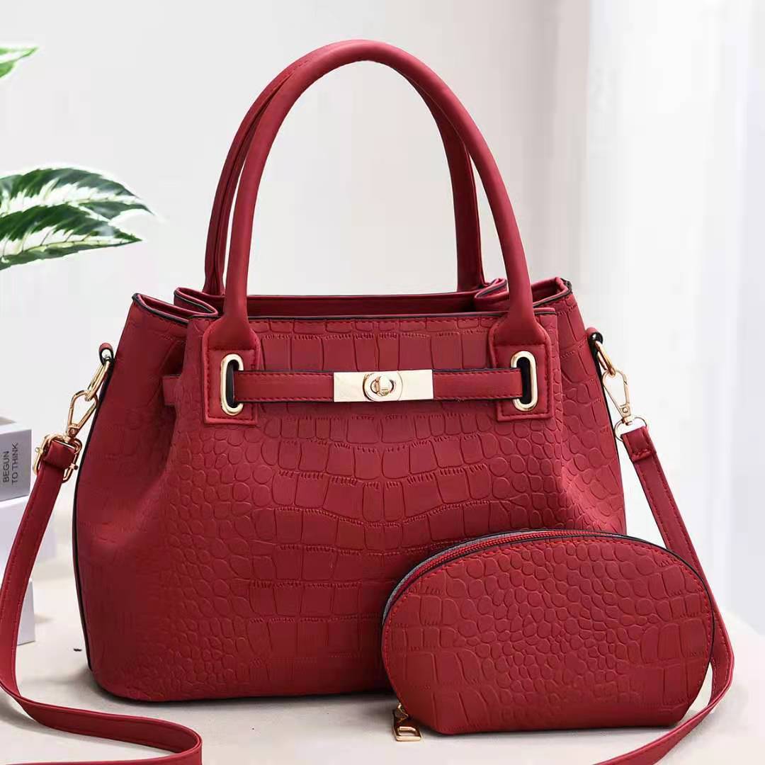 Large Capacity Women'S Bag Single Shoulder Big Bag Pu Bag Red - Shop at LoveMi