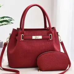 Large Capacity Women'S Bag Single Shoulder Big Bag Pu Bag - Red - View 1