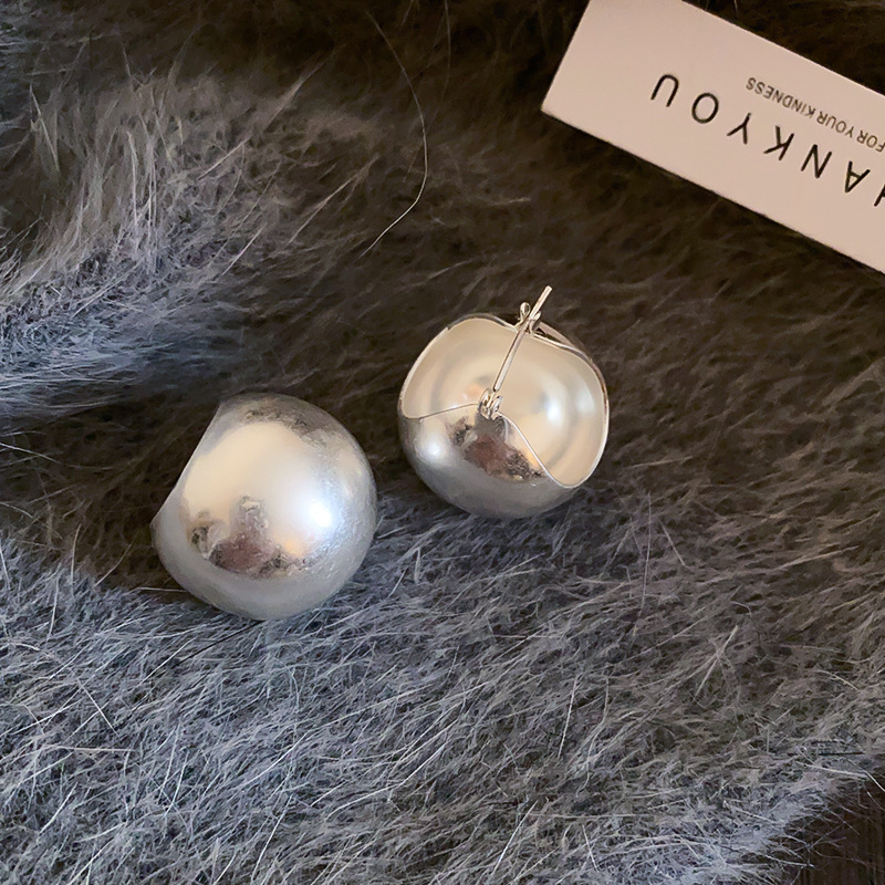 Sterling Silver Needle Circle Hoop Earrings, Luxury High-End Minimalist Stud Earrings For Women, Cold Style Fashion Versatile Niche Designer Jewelry