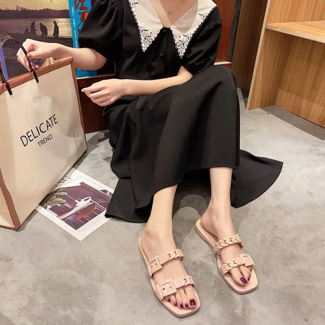 One Word Beach Jelly Holiday Slippers For Outer Wear Flesh Color 36 - Shop at LoveMi