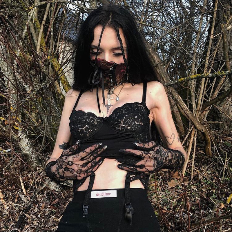 Lace Personality Sling Tube Top