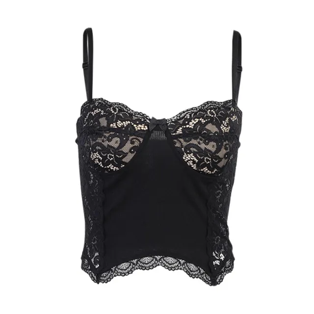 Lace Personality Sling Tube Top Black - Shop at LoveMi