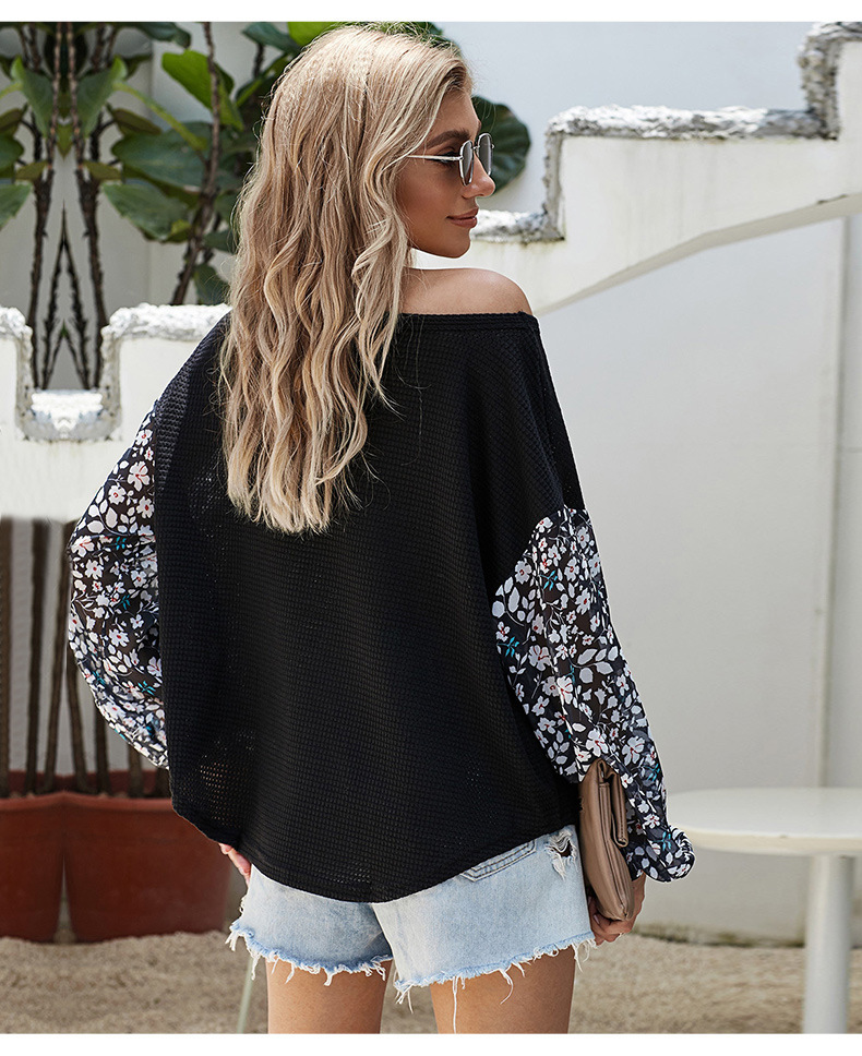 Title 5, Floral Round Neck Long Sleeve Fashion Casual Al...