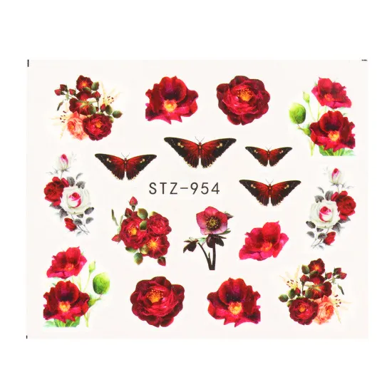 Mixed Stickers for Nails Rose Flowers Butterfly 6Style - Shop at LoveMi