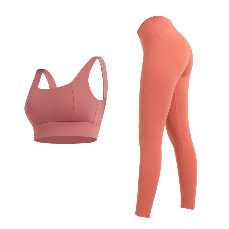 High-Intensity Sports Yoga Vest, High Waist, Buttocks, Nude Yoga Pants, Quick-Drying Sports Suit Women