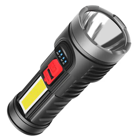 Battery Level Display Usb Rechargeable Flashlight Soft Light Side