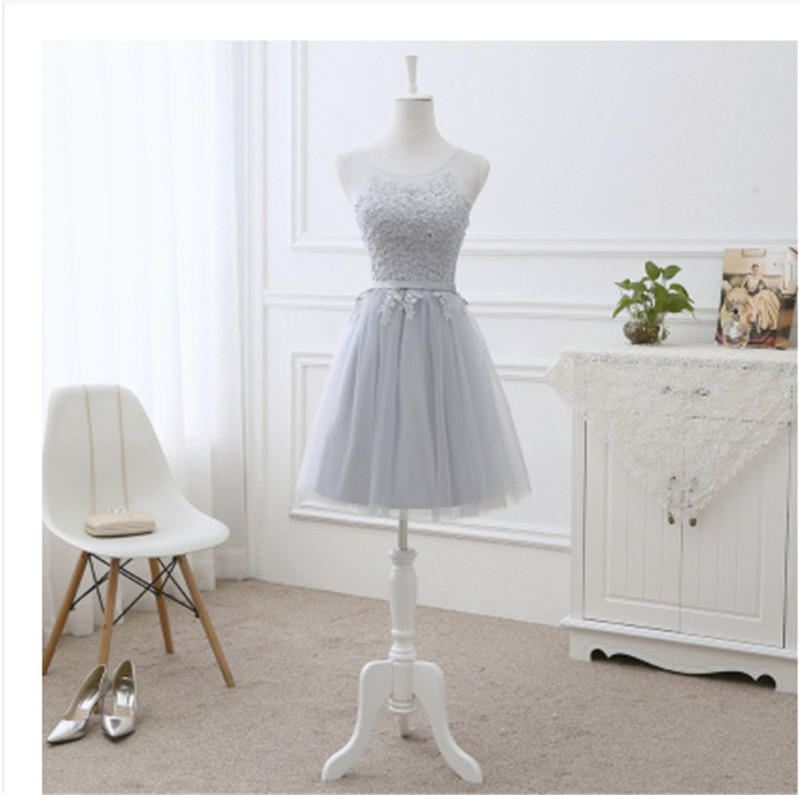 Short Sisters Group Bridesmaid Dress Long Evening Dress Grey - Shop at LoveMi