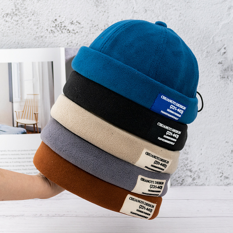 Brushed plush patch melon leather hat landlord hat