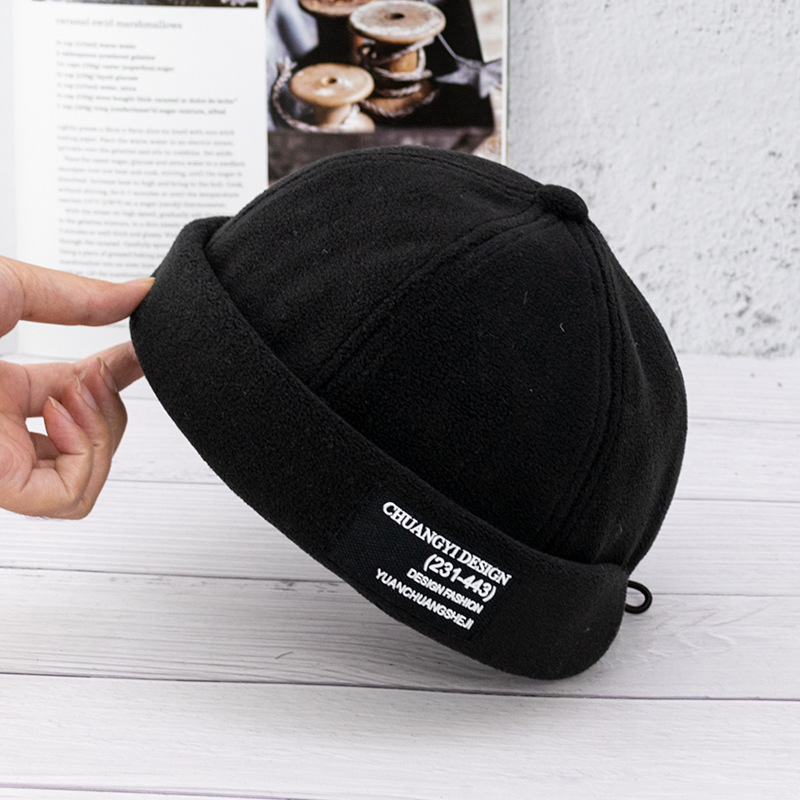 Brushed plush patch melon leather hat landlord hat