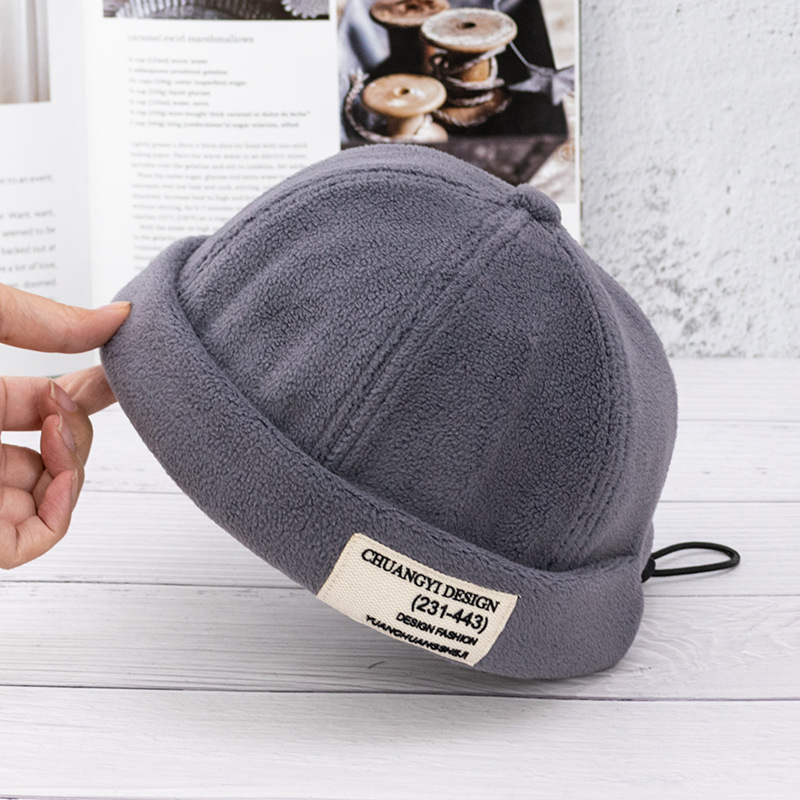 Brushed plush patch melon leather hat landlord hat