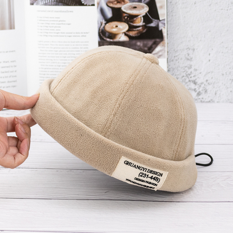 Brushed plush patch melon leather hat landlord hat