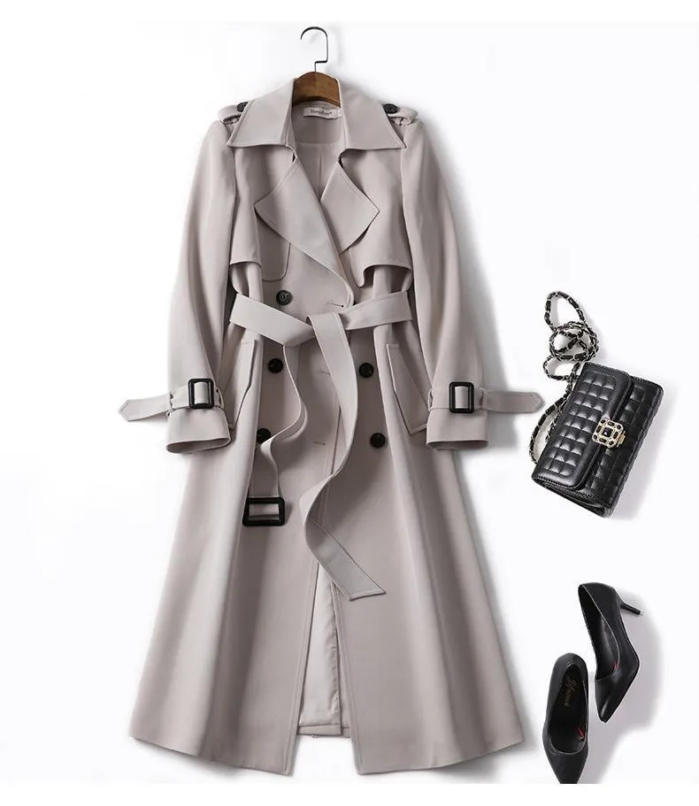 Double-Breasted Belted Trench Coat