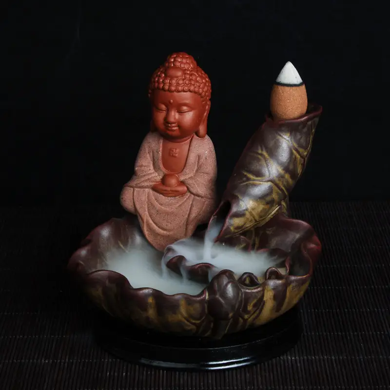 Extraordinary Ceramic Lotus Leaf Small Like A Small Monk Back Flow Incense Line Incense Insert Ornamental Incense Oven Ornaments