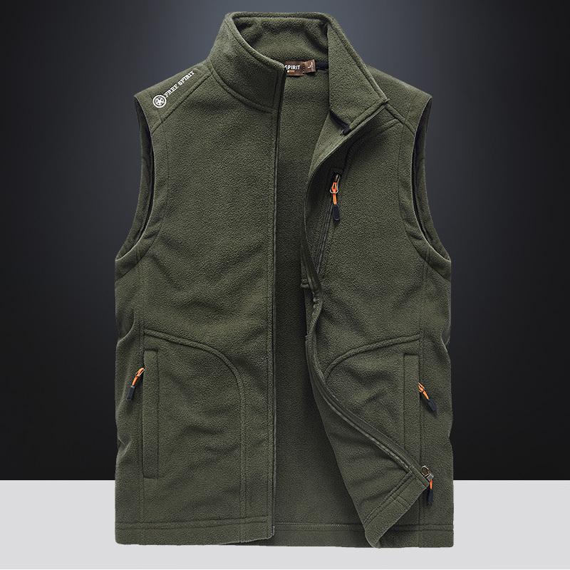  Spring And Autumn New Vest Men's Fleece Polar Fleece Vest Outdoor Sports Fleece Sweater Jacket Summer
