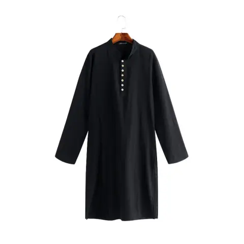 Arabic StyleFashion Simple Long Men's Shirt MuslimRobe