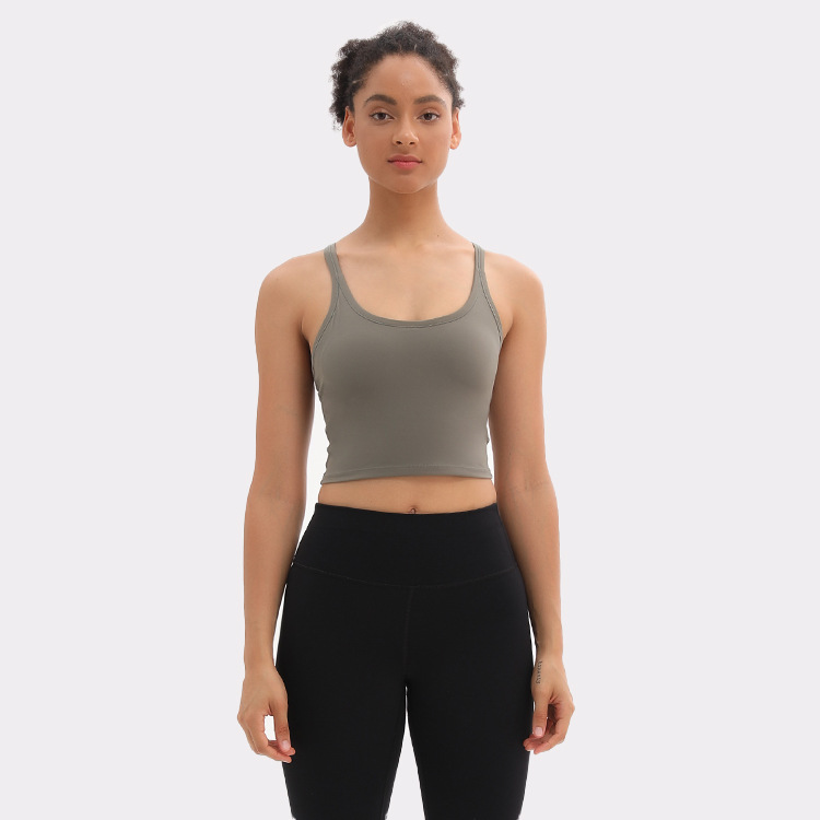 New Yoga Vest With Chest Pad Moisture Wicking Vest Sports Underwear Nude Yoga Top