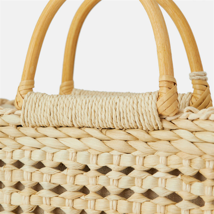New Straw Woven Bag, Hollow Out Hand Woven Bag, Women'S Hand-Held Beach Bag For A Seaside Holiday In Darong
