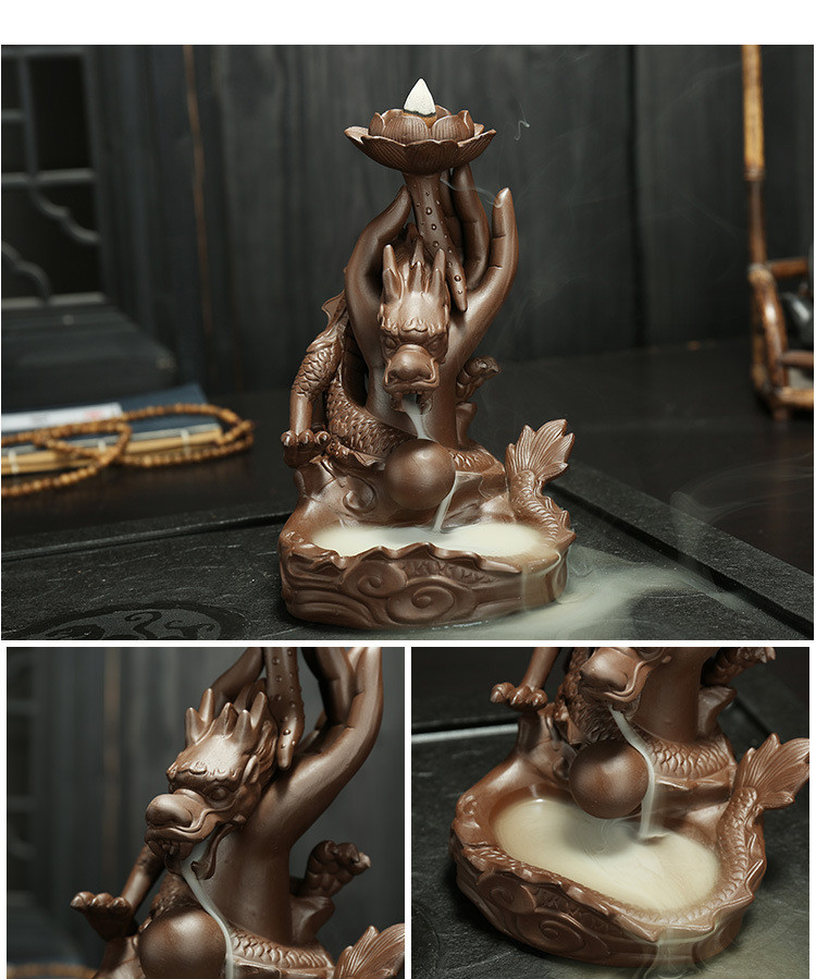 New Direct Sale Purple Sand Backflow Incense Burner Creative Indoor Sandalwood Incense Burner Ornaments Panlon