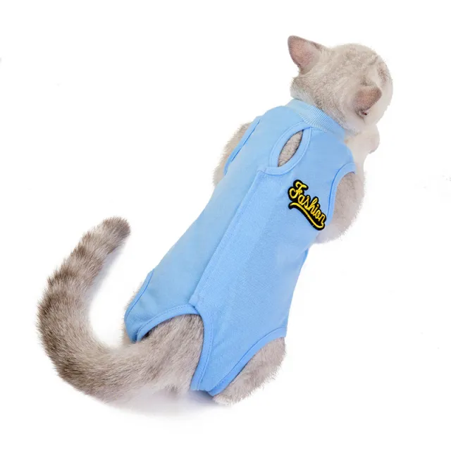 Cat Clothes Spring And Summer Thin Female Cat Clothes Anti Licking Clothes Cat Clothes Summer Clothes Blue - Shop at LoveMi