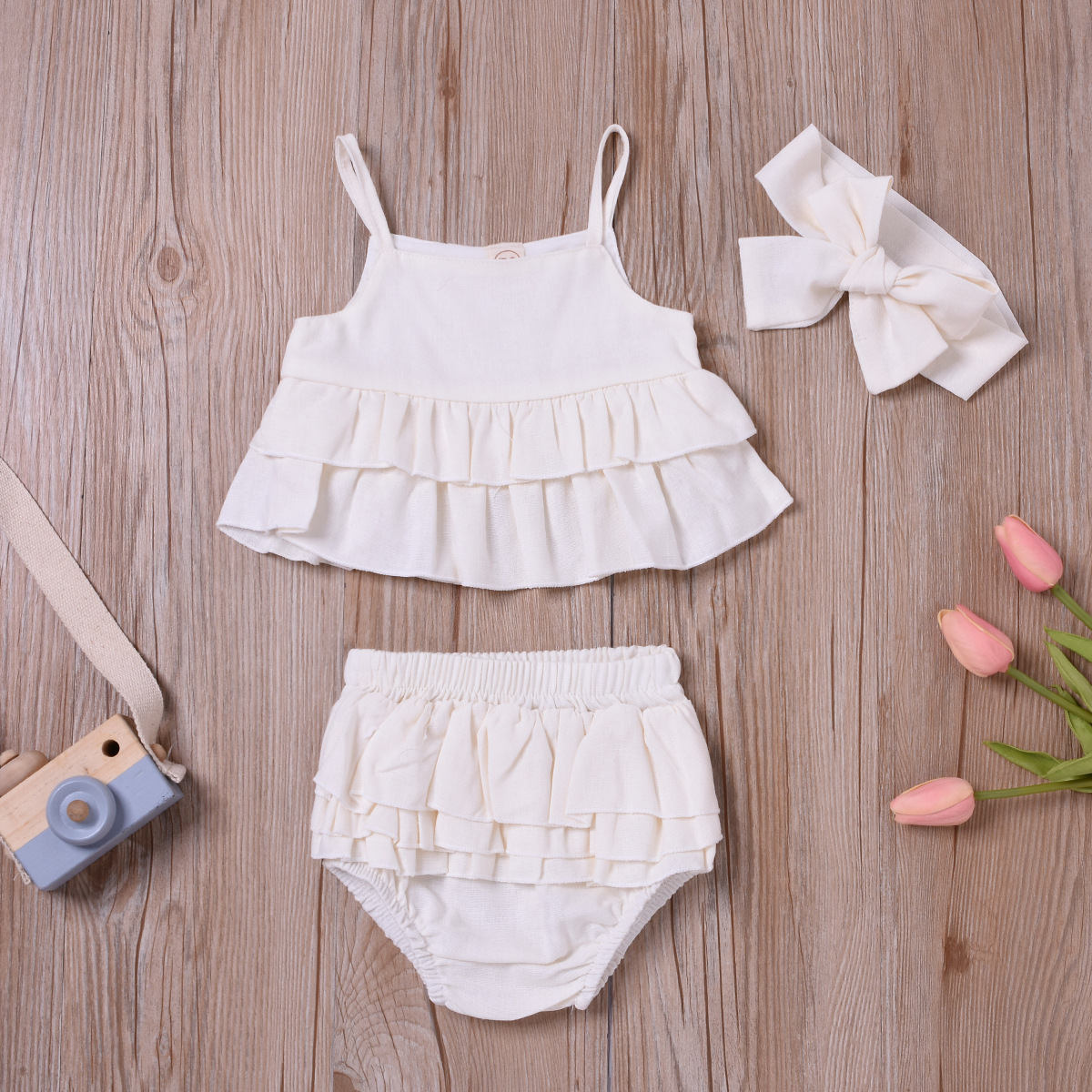 Cross-Border Exclusive For Aliexpress, Ins, Amazon Hot Sale Sling Top Cotton And Linen Suit