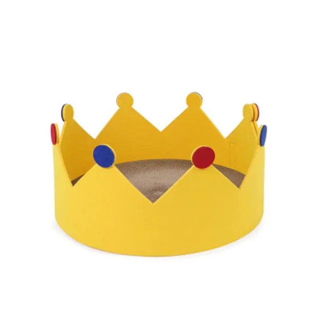 New Felt Corrugated Paper Crown Round Cat Litter Yellow - Shop at LoveMi