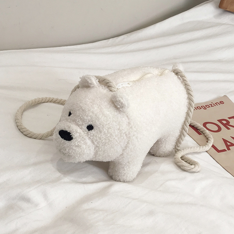Cute Little Bear Children's Shoulder Messenger Bag White - Shop at LoveMi