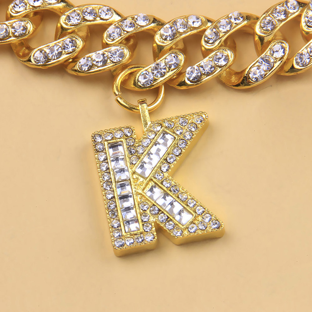 Necklace Personality Trendy Diy Creative Zircon Letter Pendant Necklace