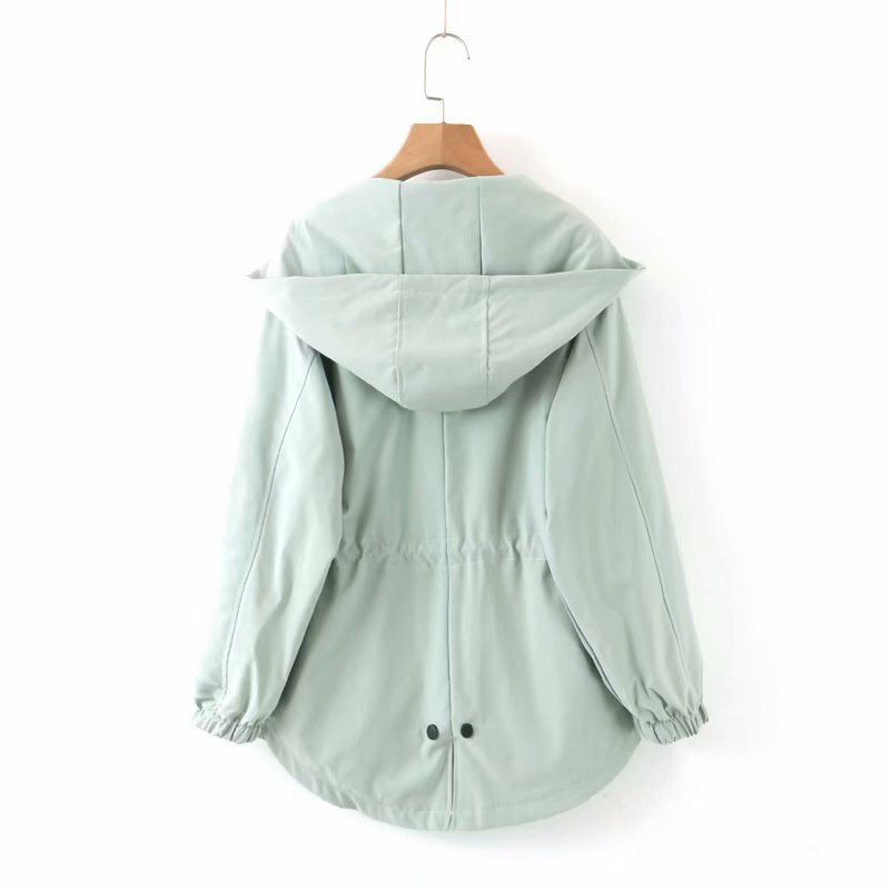 Mid-length Windbreaker Women's Hooded Overalls