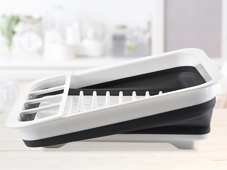 Folding Drainage Dish Rack Kitchen Shelves Multifunctional Dishware, Chopsticks and Cutlery Storage Dishware Storage Dish Rack
