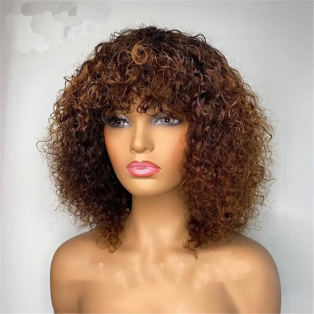 Women's Black African Small Curly Short Hair