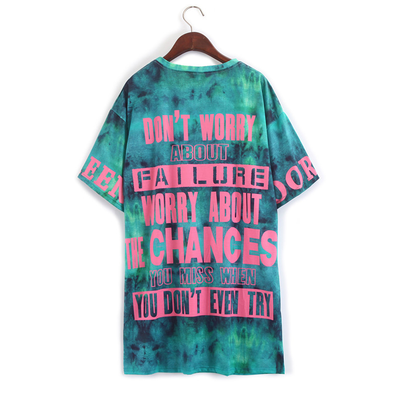 All-match Slim Printed Women's Short-sleeved Tie-dye T-shirt Top