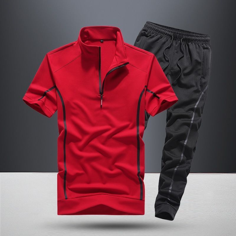 Short Sleeved Set Men's Summer Sportswear Two-piece Set - Image 3