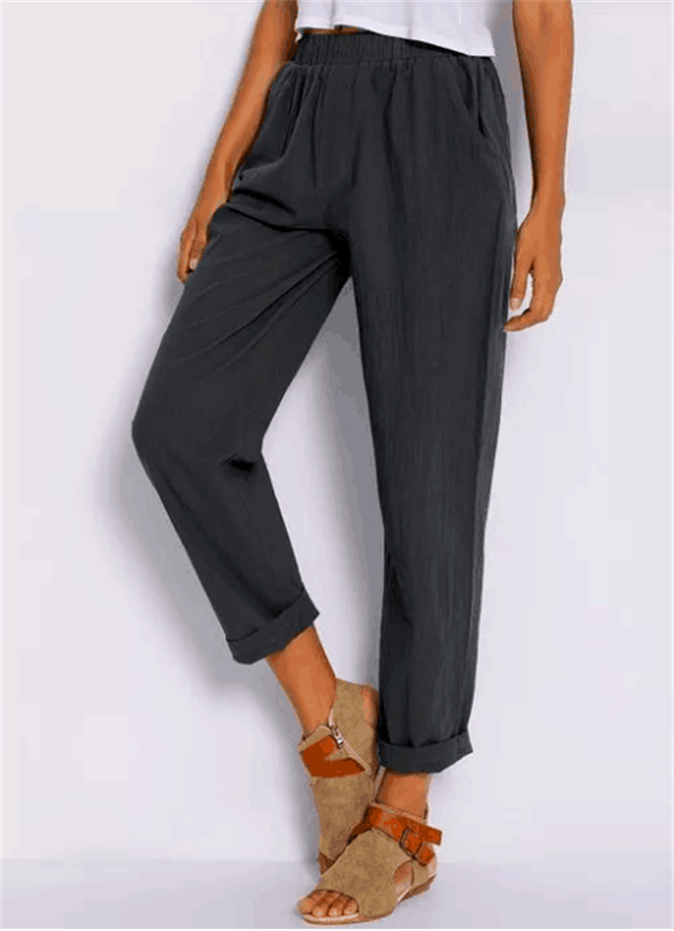 Spring And Autumn Cotton And Linen Straight Trousers Sports Harem Pants Casual Pants