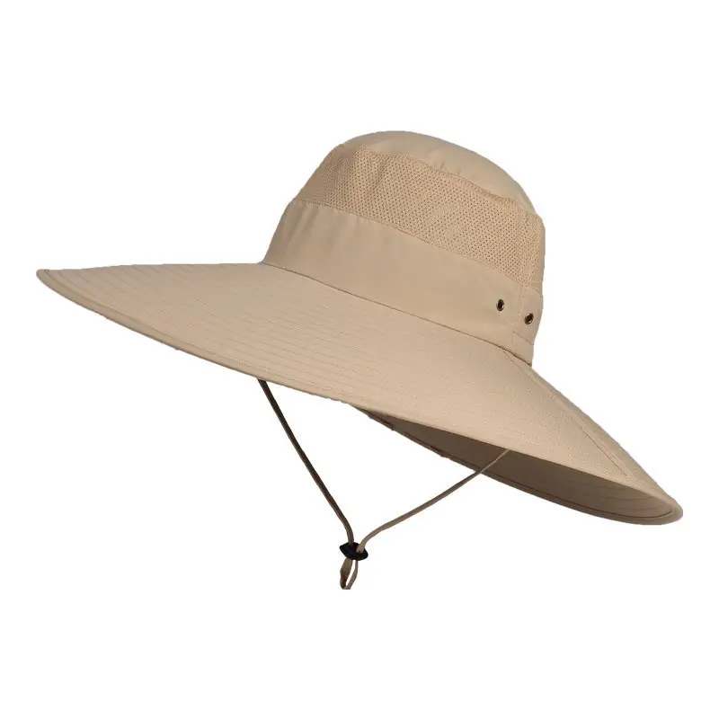 Enlarged Brim Men'S Fisherman Hat Waterproof Outdoor Sun Hat