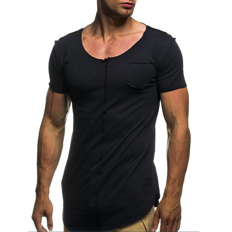 Sports T-shirt Men's Foreign Trade Casual Breathable Stitching Borderless Short Sleeves