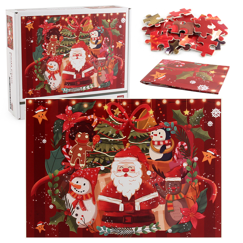 Adult Puzzle 1000 Pieces Santa Claus Thickened Paper Puzzle
