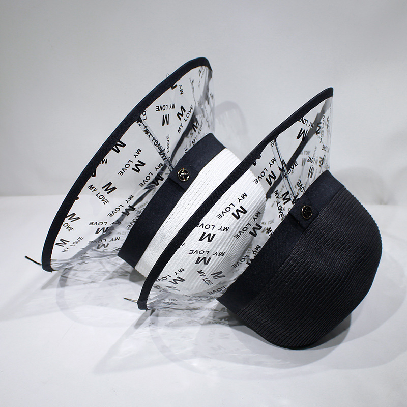 Transparent Brim Sunshade Straw Hat Fisherman Hat Female Summer Outing Sunscreen Versatile Basin Hat Foldable Sun Hat