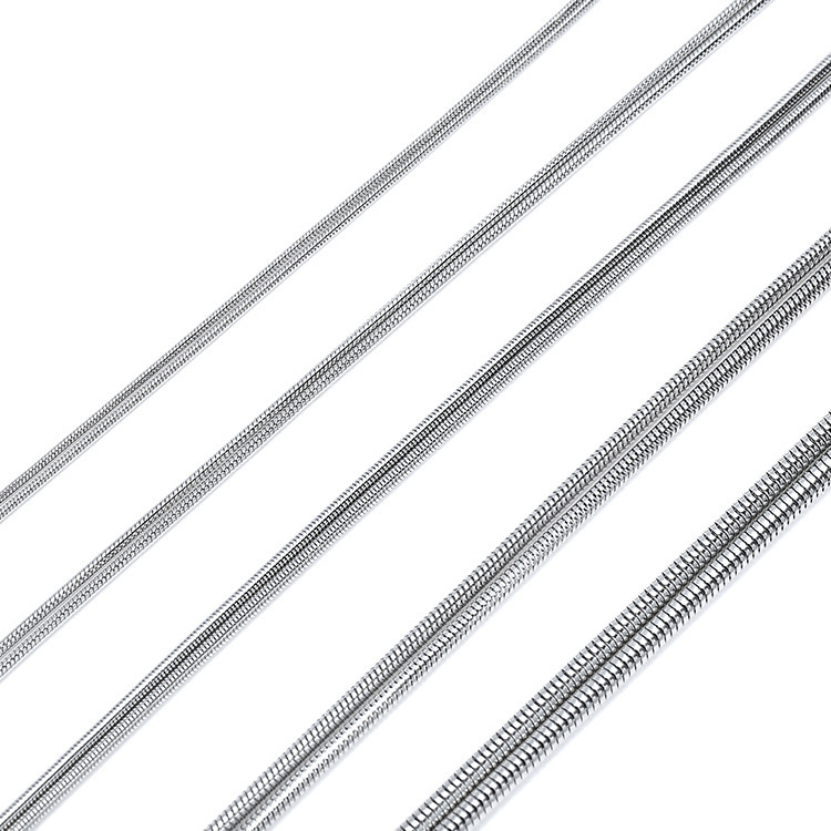 Titanium Steel Chain 316L Stainless Steel Round Snake Chain