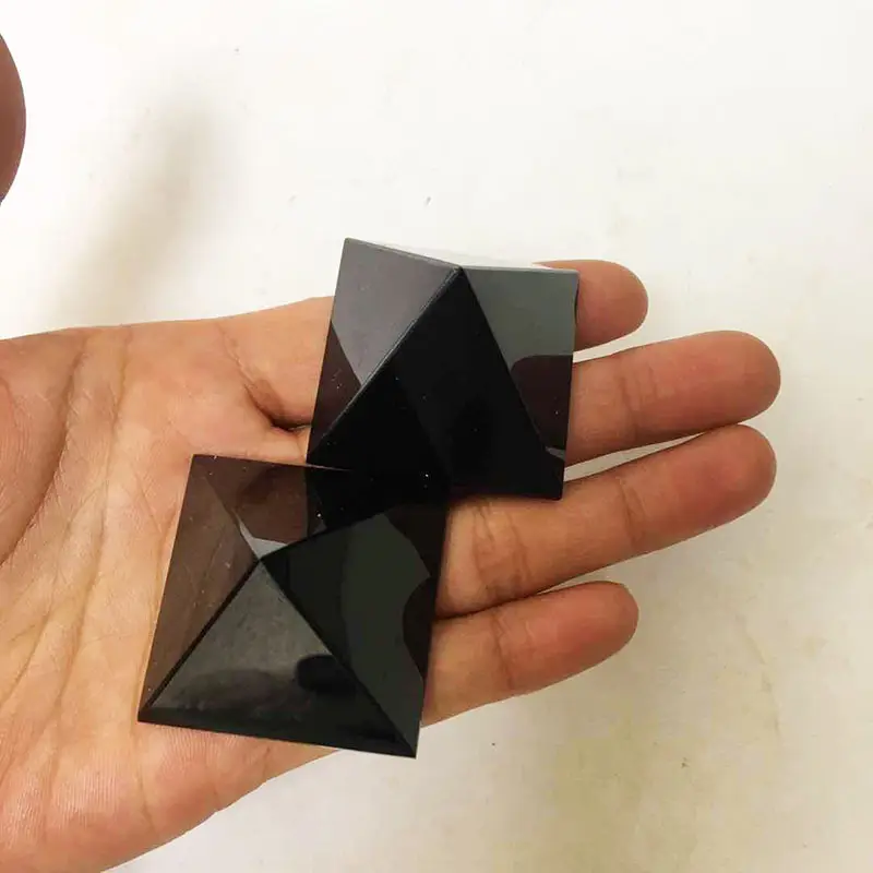 Natural Obsidian Pyramid Decorations Home Office Desk Obsidian Pyramid Decorations